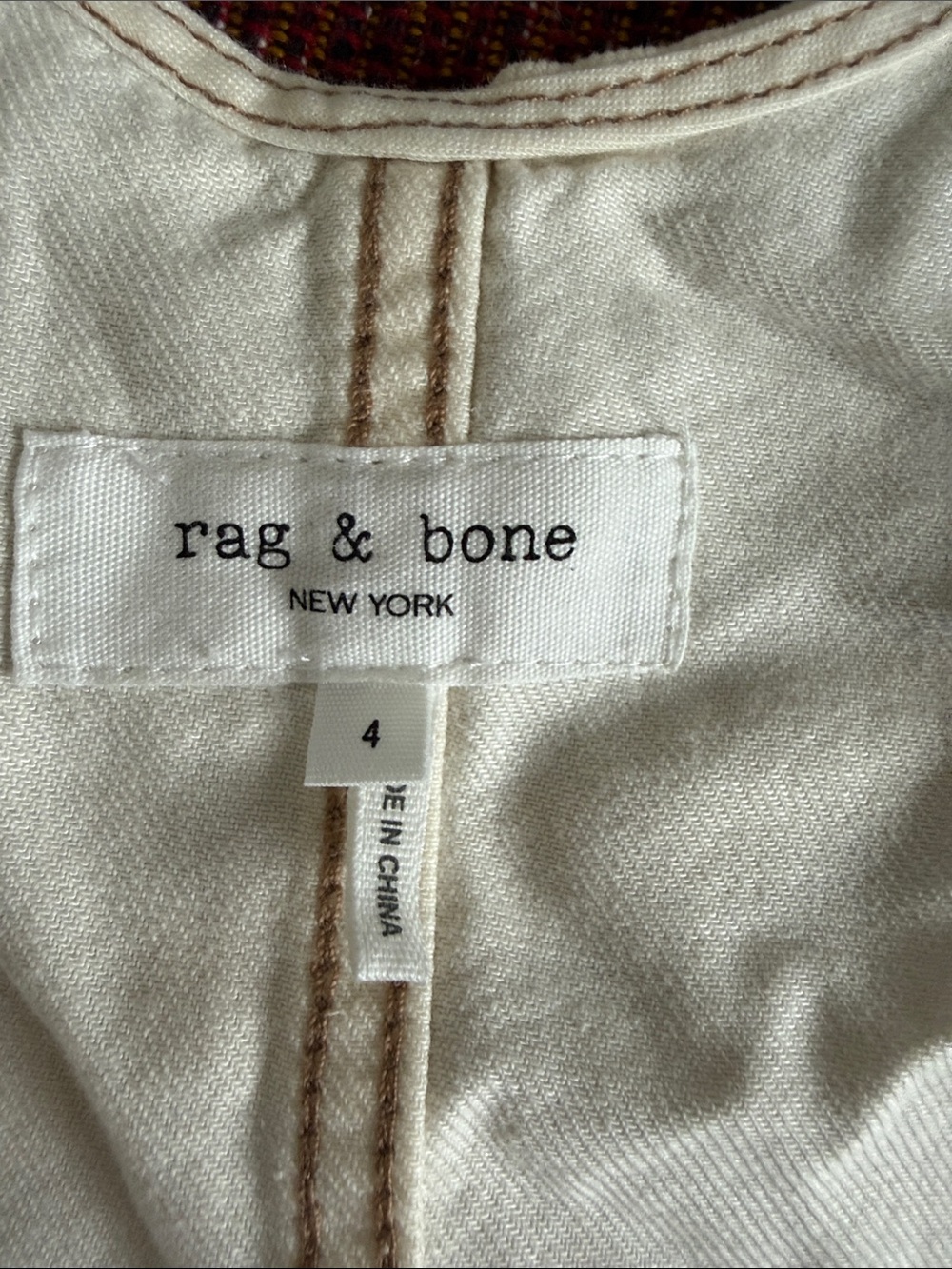 rag & bone Cream Tank Top with Contrast Stitching - Picture 2 of 2